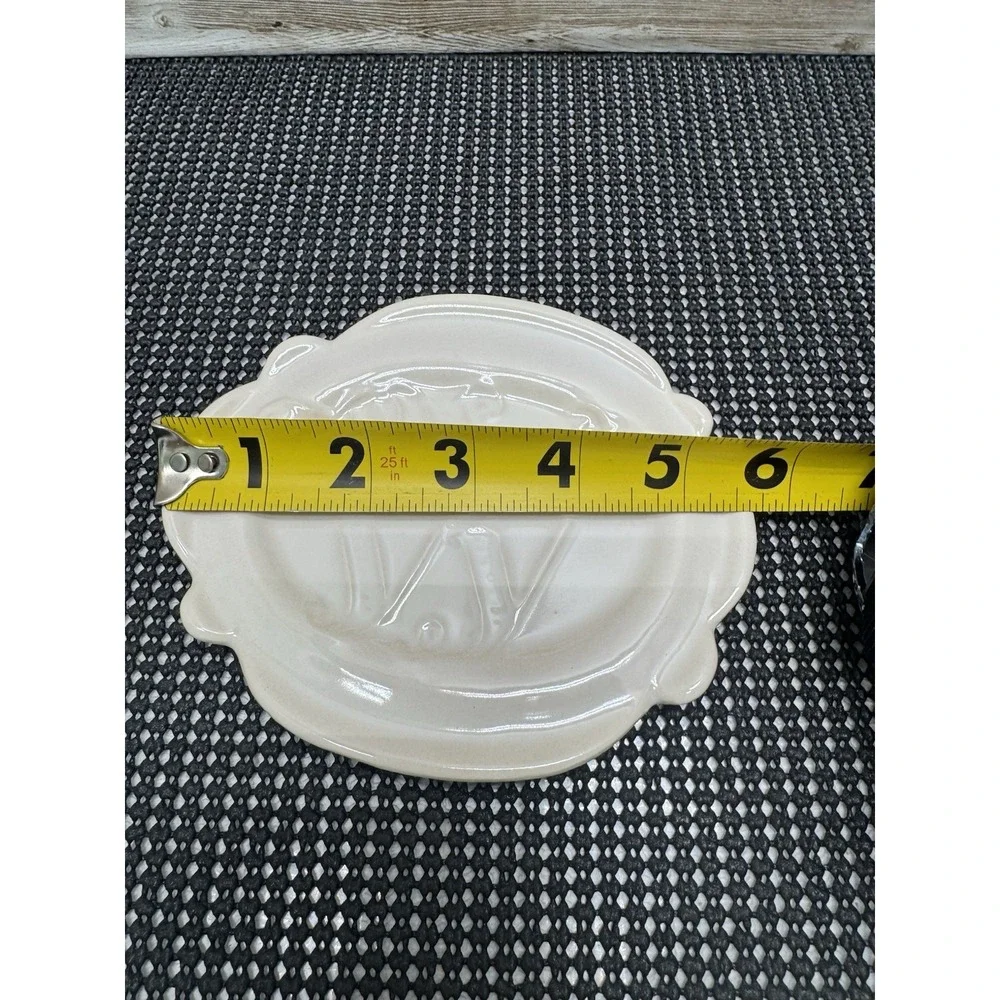 Pottery Barn A-Z Dishes Letter K Tidbit Dish Square Plate Ivory Retired